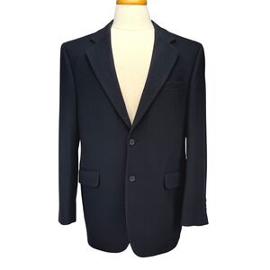 100% Cashmere Vintage LORO PIANA fabric Navy Blue 2-Button Blazer Sport Coat 44R